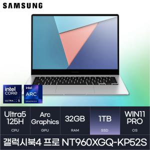 HMC/ 삼성 갤럭시북4 프로 NT960XGQ-KP52S / 32GB 1TB WIN11PRO / 고해상도 학생 사무용 가벼운 AI 노트북