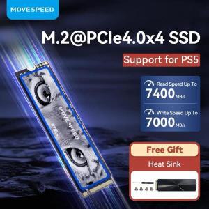 MOVESPEED 내장 솔리드 스테이트 드라이브 디스크, 노트북 데스크탑용 SSD 드라이브, NVMe M2, 1TB, 2TB, 4