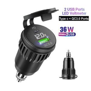 오토바이 고속 충전 3.0 3 USB C 타입 DIN 충전기 플러그 담배 라이터 어댑터 BMW F 900 XR R 850GS 750 GS R1250GS