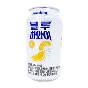 캔음료수 음료수캔 뚱캔 미니캔음료 썬키스트 블루하와이 340ml 24개 1Box 음료수 캔