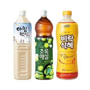 초록매실 1.5L 2페트 + 아침햇살 1.5L 2페트 + 비락식혜 1.5L 2페트 / 총 6페트_MC