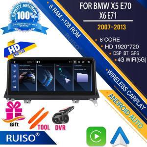 RUISO 차량용 오디오 플레이어, BMW X5 E70, X6 E71 (2007-2013) 안드로이드 자동 멀티미디어 스테레오 GPS