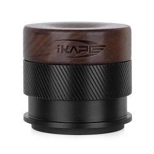 IKAPE 에스프레소 나무 V4 보정 탬퍼, 커피 호두 티타늄 PVD 코팅 베이스  용수철 적재, 51mm,