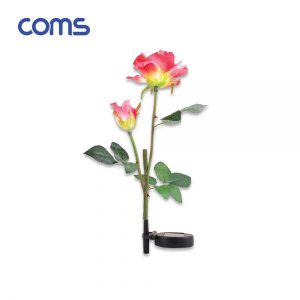 Coms 태양광 LED 정원등 Pink 장미 600mAh