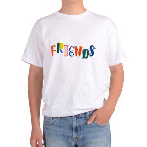 오버핏반팔 친구 FRIEND 영어단어 디자인 무지개색