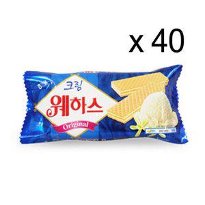 해태 크림 웨하스 50g 40개 1Box 사무실 간식 과자