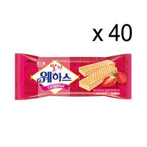 해태 딸기 웨하스 50g 40개 1Box 사무실 간식 과자