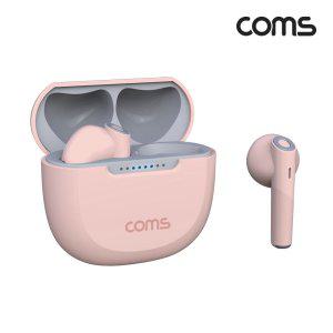 (COMS) 블루투스 v5.3 무선 이어폰(핑크) 중저음 무압