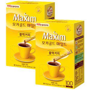 맥심 모카골드 블랙커피 커피만 200T (100Tx2박스)