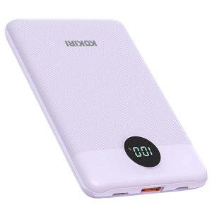 보조배터리 미니 고속충전 10000mAh USB 2포트 퍼플