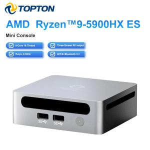 슈퍼 딜 미니 PC AMD Ryzen 9 5900HX ES 윈도우 11 프로 DDR4 3200MHz NVMe SSD 미니 PC 게이머 컴퓨터, 3x4K HTPC WiFi6