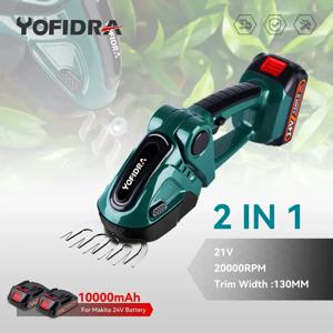 Yofidra-24V 2 in 1 전기 울타리 트리머 20000rpm , 가정용 잔디 깎는 기계 정원 부시 가위 잔디 가위 전동 공구