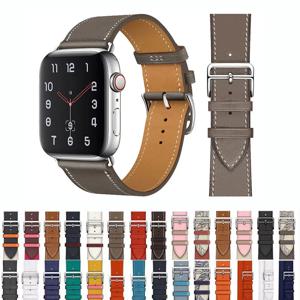 애플 워치 밴드용 가죽 시계 스트랩, iWatch 시리즈 10-Ultra 9-8-7-6-5-4-3-SE 팔찌, 46mm, 44mm, 49mm, 45mm, 42mm, 40mm, 38mm, 41mm