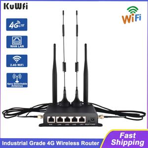 KuWFi 무선 와이파이 라우터 분리형 안테나, WAN LAN, RJ45 포트, AP 리피터 모드, SIM 카드 슬롯, 150Mbps, 4G LTE, 4 개