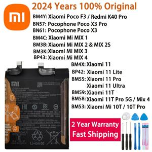 샤오미 정품 배터리, 샤오미 Mi Mix 1 2S 3 4 Mi 11 Mi11 Lite Ultra Poco X3 F3 Redmi K40 10T 11T Pro 배터리, 2024 년