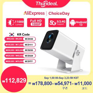 ThundeaL 4K 풀 HD 프로젝터, FHD TD80W, 안드로이드 와이파이, 3D 홈 시어터 TD80, 휴대용 빔 프로젝터, 회의 비디오 영화 PK HY320