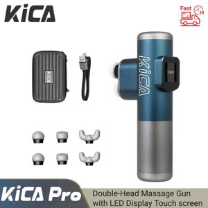 KiCA Pro 더블 헤드 근막 건, LED 디스플레이 터치 스크린, 딥 13kg 임팩트 마사지 건, 6 개의 마사지 헤드, 10 단 파워