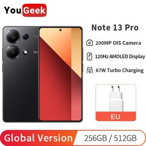 글로벌 버전 샤오미 Redmi Note 13 Pro 4G 256GB/512GB 200MP 메인 카메라 120Hz AMOLED 디스플레이 67W 터보 충전 휴대폰입니다