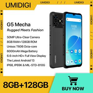 UMIDIGI G5 메카 스마트폰, 안드로이드 13,Unisoc T606 6.6 인치 HD + 화면, 8 + 8GB 128GB, 50MP 카메라, 6000mAh 90Hz 휴대폰, IP68, IP69K