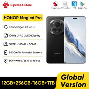 HONOR Magic6 Pro 글로벌 버전, 스냅드래곤 8 Gen 3, 6.8 인치 쿼드 커브 플로팅 스크린, 180MP 잠망경 망원 카메라, 2024 신제품