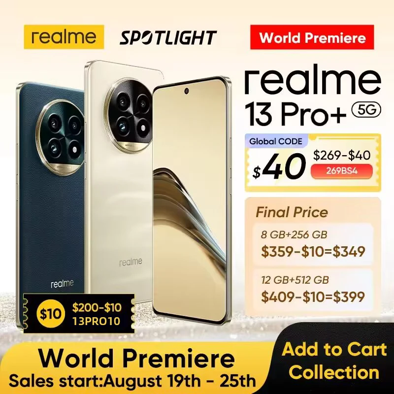 글로벌 버전 Realme 13 Pro Plus 5G NFC 스냅드래곤 7s Gen 2 옥타 코어, 6.7 인치 120Hz 스크린, 50MP 카메라, 80W SUPERVOOC 5200mAh