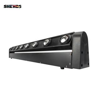 SHEHDS 무대 조명 DMX LED 8x12W RGBW 4in1 이동 헤드 라이트 핫 휠 무한 회전 LED 빔 스테이지 KTV DJ 파티 결혼식