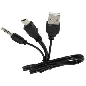 고품질 블랙 USB2.0 A Male To Mini B Male 3.5mm 오디오 AUX 1 To 2 오디오 케이블 어댑터 충전기 케이블 코드 0.5m