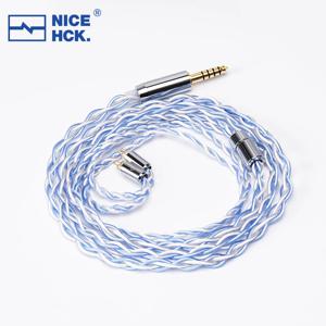 NiceHCK 화이트스키 이어버드 와이어 교체, 6N 실버 도금 OCC 이어폰 와이어, 3.5mm, 2.5mm, 4.4mm, MMCX, 0.78 2 핀, HANA FD5, Aria Kima IEM