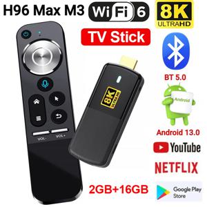 H96 Max M3 스마트 TV 스틱, 8K, 안드로이드 13, WIFI6 음성 제어, 안드로이드 HDMI 호환 TV 박스, 2GB, 16GB, OTA 블루투스 미디어 플레이어