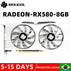 MOUGOL 게임용 그래픽 카드, 데스크탑 컴퓨터, AMD Radeon RX 580, 8G 비디오 카드, GDDR5 메모리, 8GB GPU, RX580, 완전 신제품