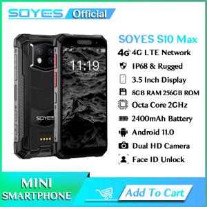 SOYES S10 MAXo 미니 러기드 스마트폰, 안드로이드 11, 옥타코어, 8GB RAM, 258GB ROM, IP68, 페이스 ID, PTT 휴대폰 잠금 해제