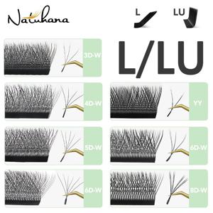 NATUHANA W 속눈썹 연장 L LU(M) 컬, 개별 밍크 YY 속눈썹 3D W 모양의 볼륨 팬 속눈썹 연장