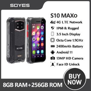 SOYES S10 맥소 미니 러기드 스마트폰, 글로벌 버전, 8GB + 256GB, 3.5 인치 옥타 코어, 안드로이드 11, 듀얼 카드, 4G 휴대폰, 2400mAh