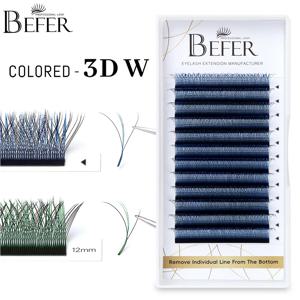 Beper 컬러 볼륨 3D W 속눈썹, 익스텐션 페이크 블루 퍼플 컬러풀 C D 8-15/8-14/8-12 속눈썹, 코스프레 속눈썹 연장