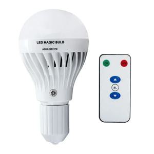 스마트 충전식 디밍 가능 비상 LED 램프, 가정용 IR 원격 제어용 무선 전구, 7W E27 B22 LED, 220V