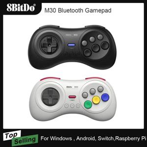 AKNES 8BitDo M30 블루투스 게임패드, 게임 컨트롤러 MD 스타일, 닌텐도 스위치 PC, macOS, 안드로이드, 라즈베리 파이, 게임 액세서리