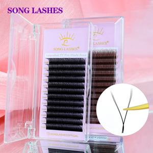 SONG LASHES 살롱용 Y 모양 프리메이드 팬 속눈썹 연장, 개별 속눈썹, C D DD 컬, 2D YY 속눈썹, Y 모양