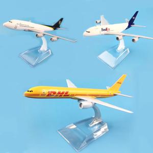 다이캐스트 금속 비행기 모델 DHL 보잉 B757 UPS 보잉 B747 페덱스 익스프레스 에어버스 A380 항공기 모델 1:400 스케일, 16cm