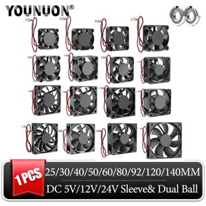 YOUNUON 선풍기 DC 브러시리스 냉각, DC 5V, 12V, 24V, 30mm, 40mm, 50mm, 60mm, 70mm, 80mm, 90mm, 120mm, 140mm 선풍기 PC 노트북 컴퓨터 케이스 선풍기