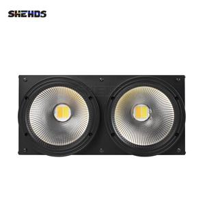 SHEHDS LED 2 개 눈 200W DMX 쿨 + 웜 화이트 COB 고출력 블라인더 무대 램프, 극장 콘서트 장식 효과 조명