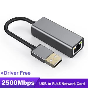 유선 네트워크 카드 USB 이더넷 어댑터, USB 3.0 to RJ45 C타입 to RJ45 LAN 어댑터 케이블, 맥북 PC 윈도우용, 2500Mbps