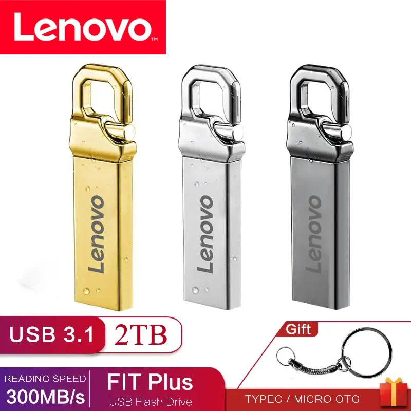 레노버 USB 플래시 드라이브, 고속 펜드라이브, 휴대용 SSD 메모리, USB 플래시 디스크, 2TB, 1TB, 512GB, Usb3.0