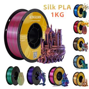 KINGROON 3 색 실크 PLA 필라멘트, 3D 필라멘트, 스풀 와이어 (+/-0.03mm), 진공 포장, 특수 색상, 1,75mm, 1kg