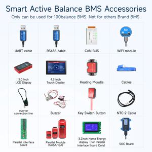 Daly bms 스마트 BMS 액세서리, 블루투스 와이파이 UART RS485 케이블, CANbus LCD 디스플레이, Jk daly 8S 10s 13s 14s 16S 20S BMS 100 밸런스