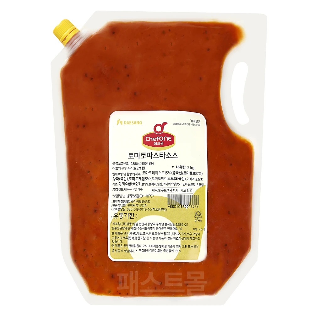 대상 쉐프원 토마토파스타소스 2kg