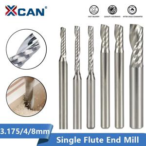 XCAN-카바이드 엔드밀 싱글 플루트 밀링 커터 3.175 4 6mm, 생크 원 플루트 나선형 PVC 커터 CNC 라우터 비트