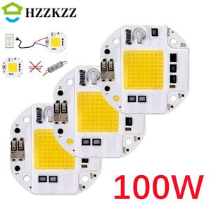 COB LED 칩 스포트라이트 투광 조명용, 100W 70W 50W 고출력, 220V 110V 통합 조명 비즈, 알루미늄 화이트 웜