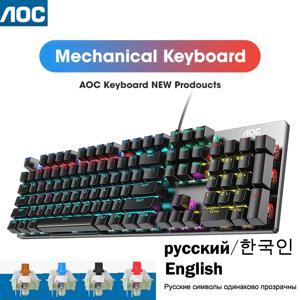 GK410 메탈 패널 기계식 키보드, RGB 라이트 그린 홍축, e스포츠 풀 논 임팩트 게임 컴퓨터 키보드, 104 키,한국어 키캡