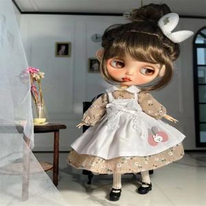 1/6 Blythes 인형 옷 OB24 바디 드레스 풀 세트, 머리 장식 양말, DIY 인형 액세서리, 친구 선물, 신제품