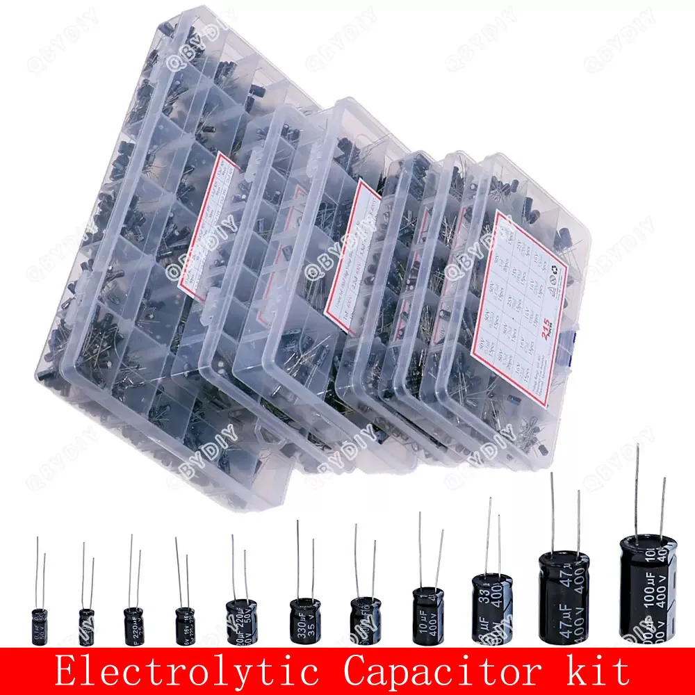 전해 커패시터 모음 키트, 16V 25V 35V 50V, 1uf 2.2uF 3.3uF 4.7uF 10uF 22uF 33uF 47uF 100uF 220uF 330uF 470uF 1000uF